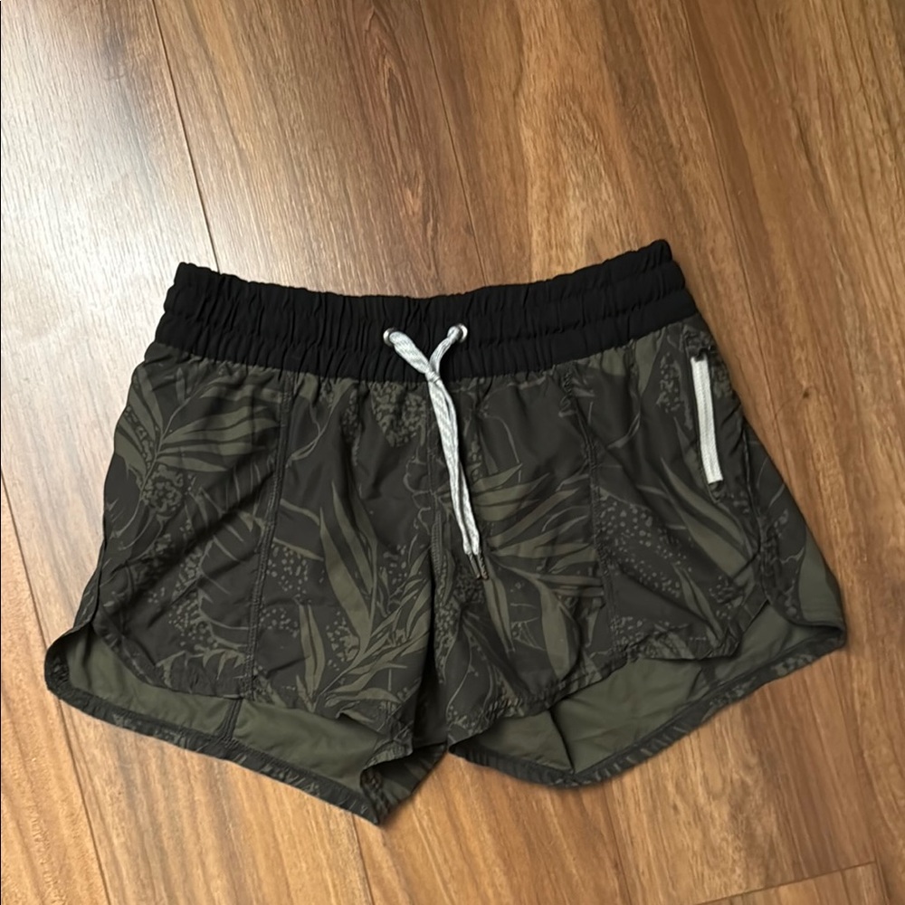 Vuori Olive and Black Athletic Shorts